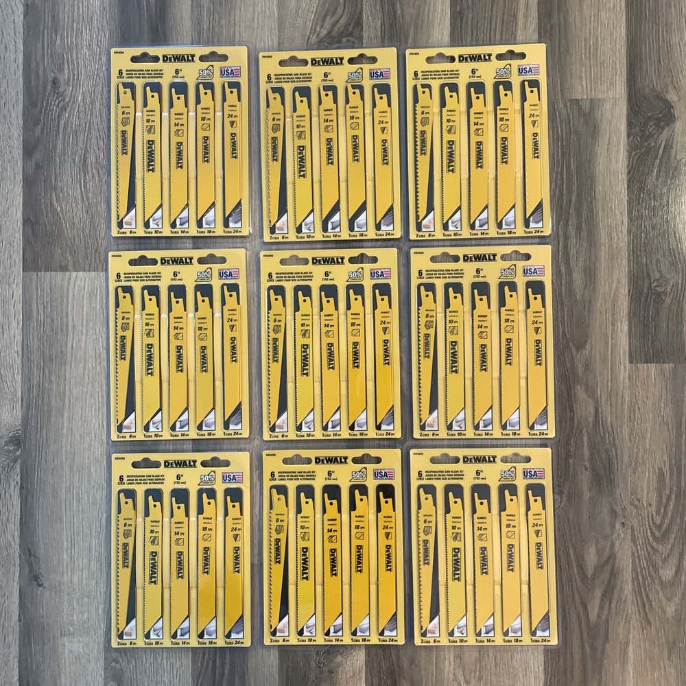 9 DeWalt RECIPROCATING SAW BLADE Sets of 6 pcs 6" DW4856 NEW! 6 10 14 18 24 TPI